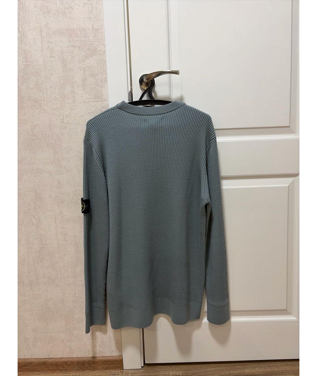 STONE ISLAND Голубой шерстяной джемпер / свитер, фото 2