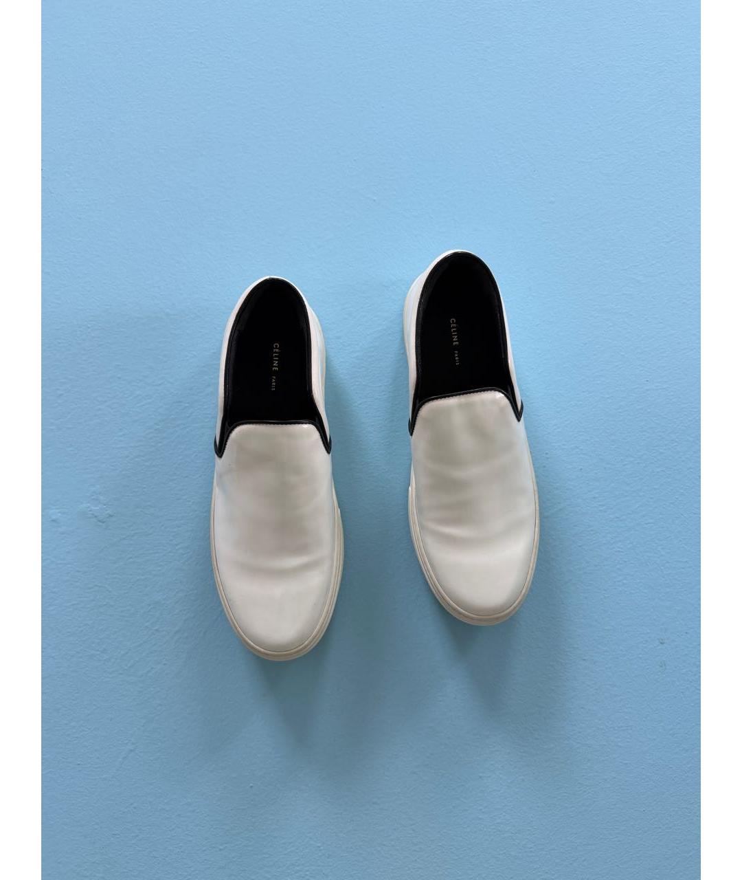 CELINE Белые слипоны из лакированной кожи, фото 8