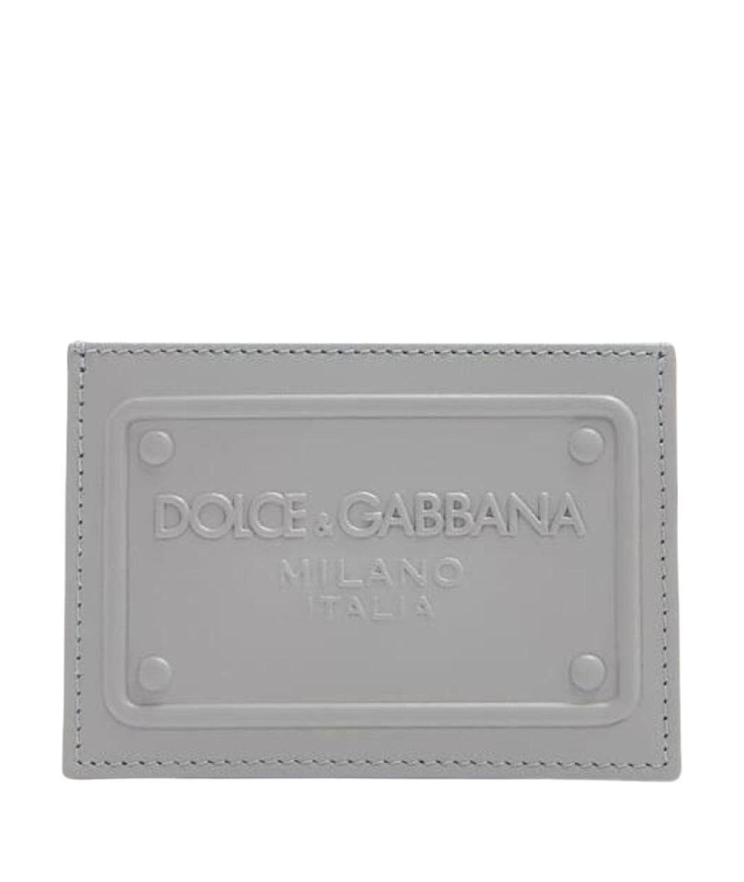 DOLCE&GABBANA Серый кожаный кардхолдер, фото 1