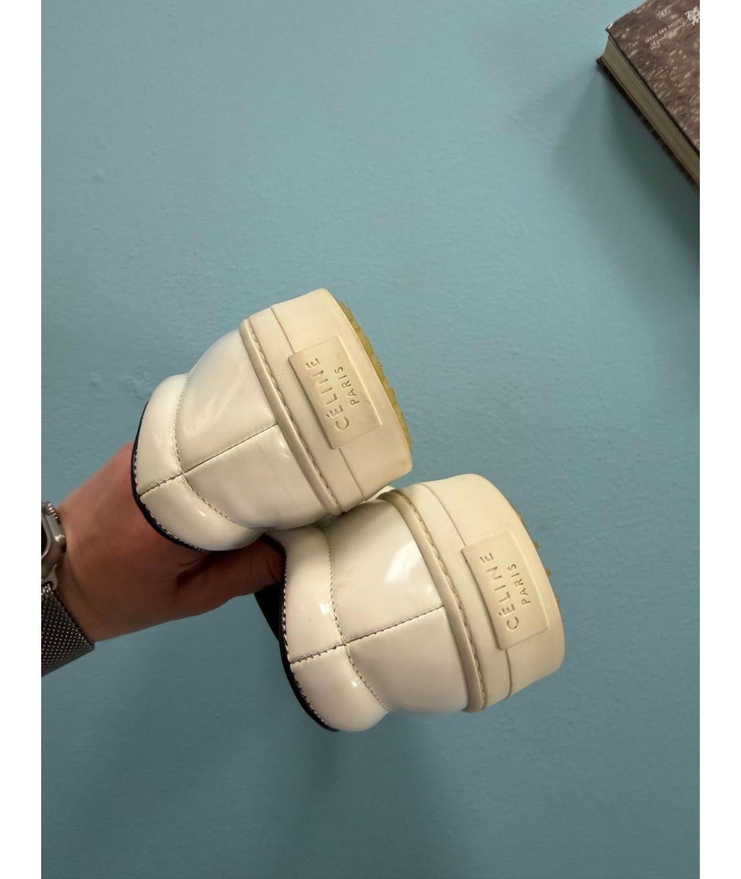 CELINE Белые кожаные слипоны, фото 2
