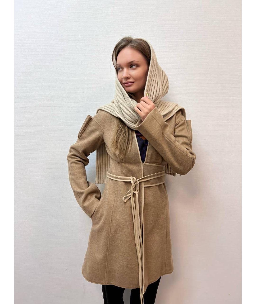 UNGARO Бежевое шерстяное пальто, фото 4