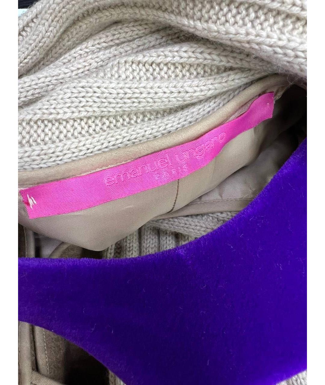 UNGARO Бежевое шерстяное пальто, фото 5