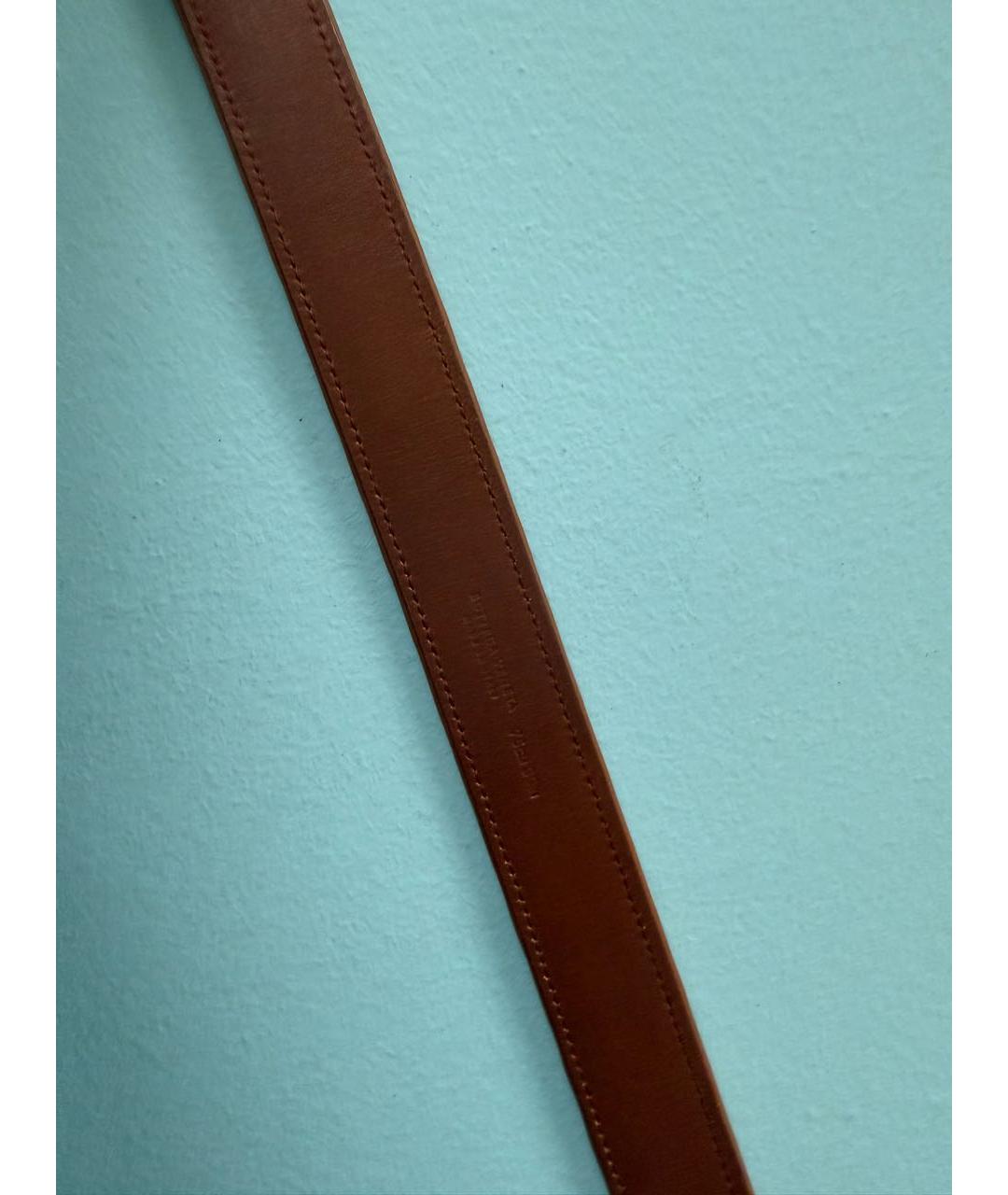 BOTTEGA VENETA Зеленый кожаный ремень, фото 6