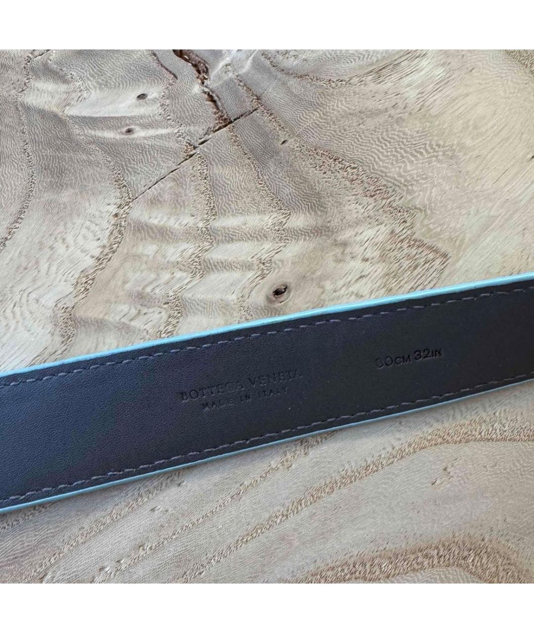 BOTTEGA VENETA Зеленый кожаный ремень, фото 5