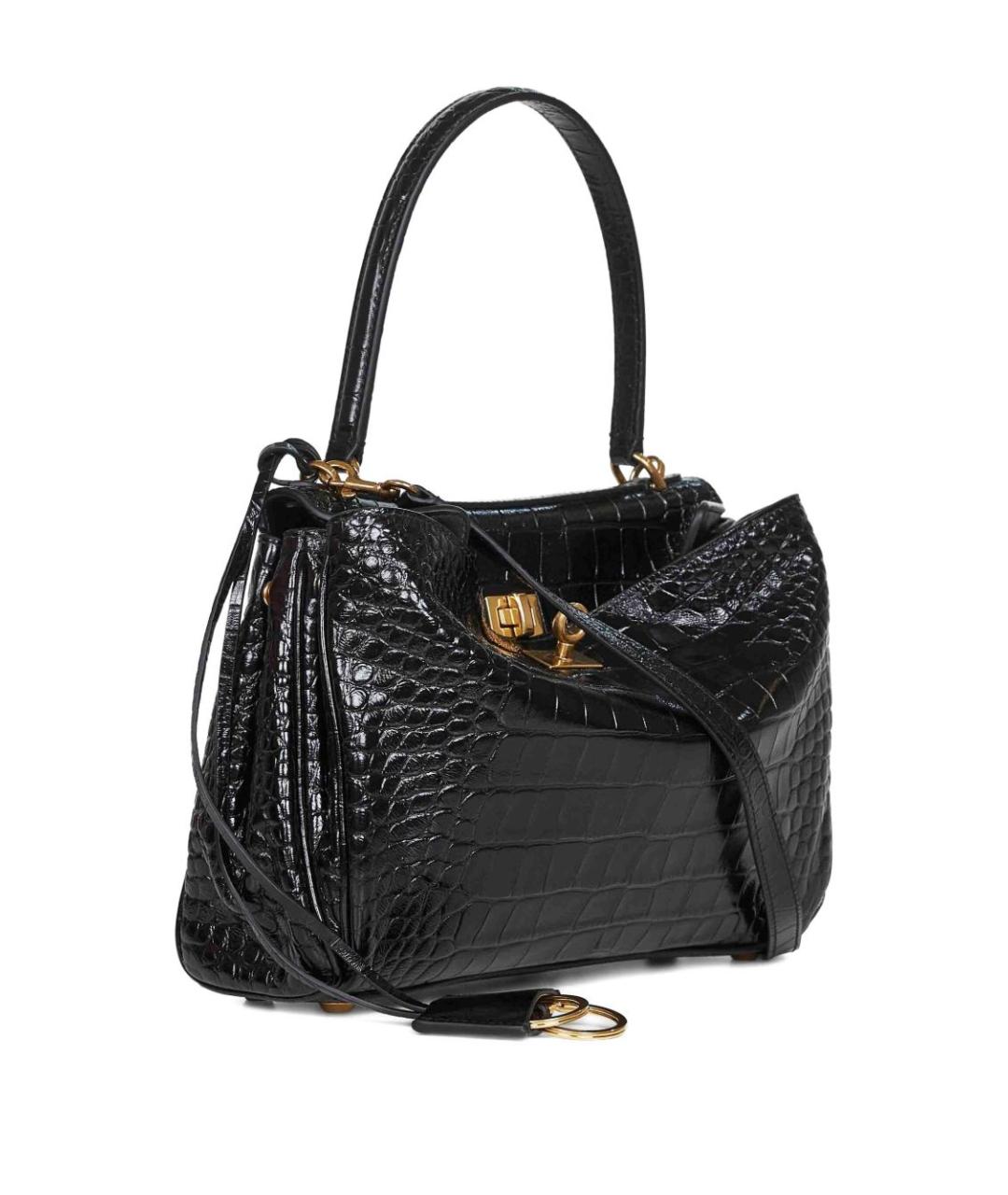 BALENCIAGA Черная кожаная сумка тоут, фото 2