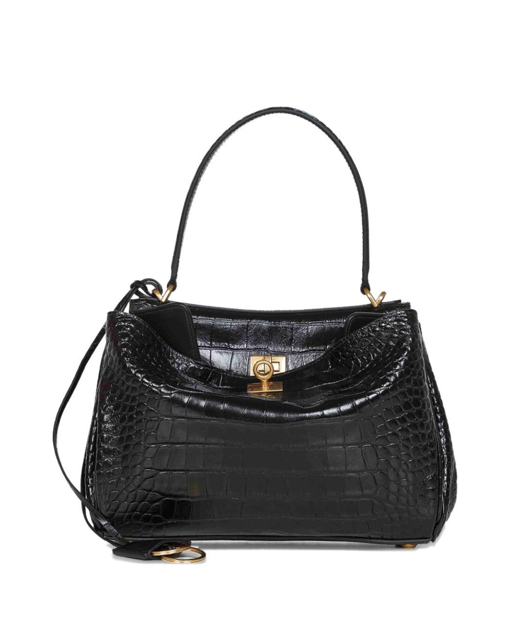 BALENCIAGA Черная кожаная сумка тоут, фото 1