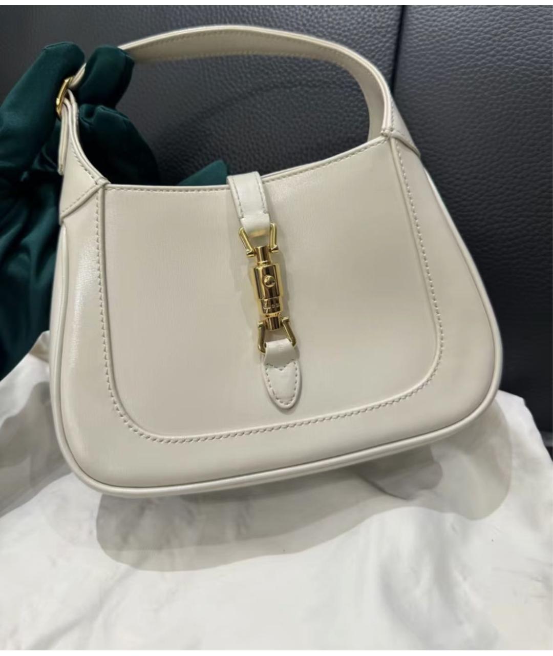 GUCCI Бежевая кожаная сумка с короткими ручками, фото 3