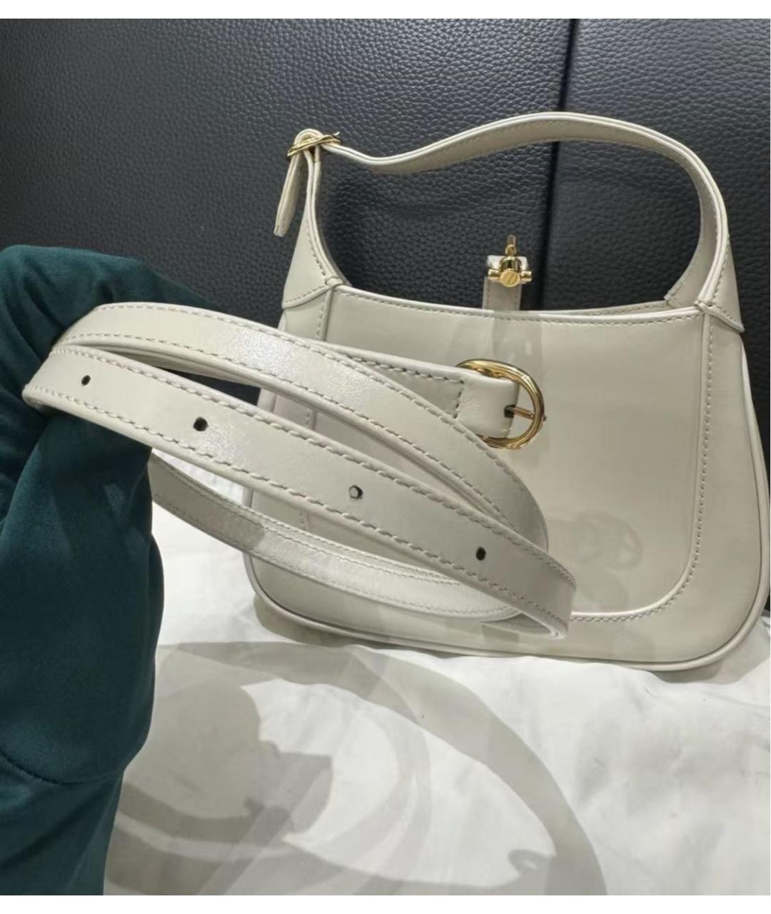 GUCCI Бежевая кожаная сумка с короткими ручками, фото 5