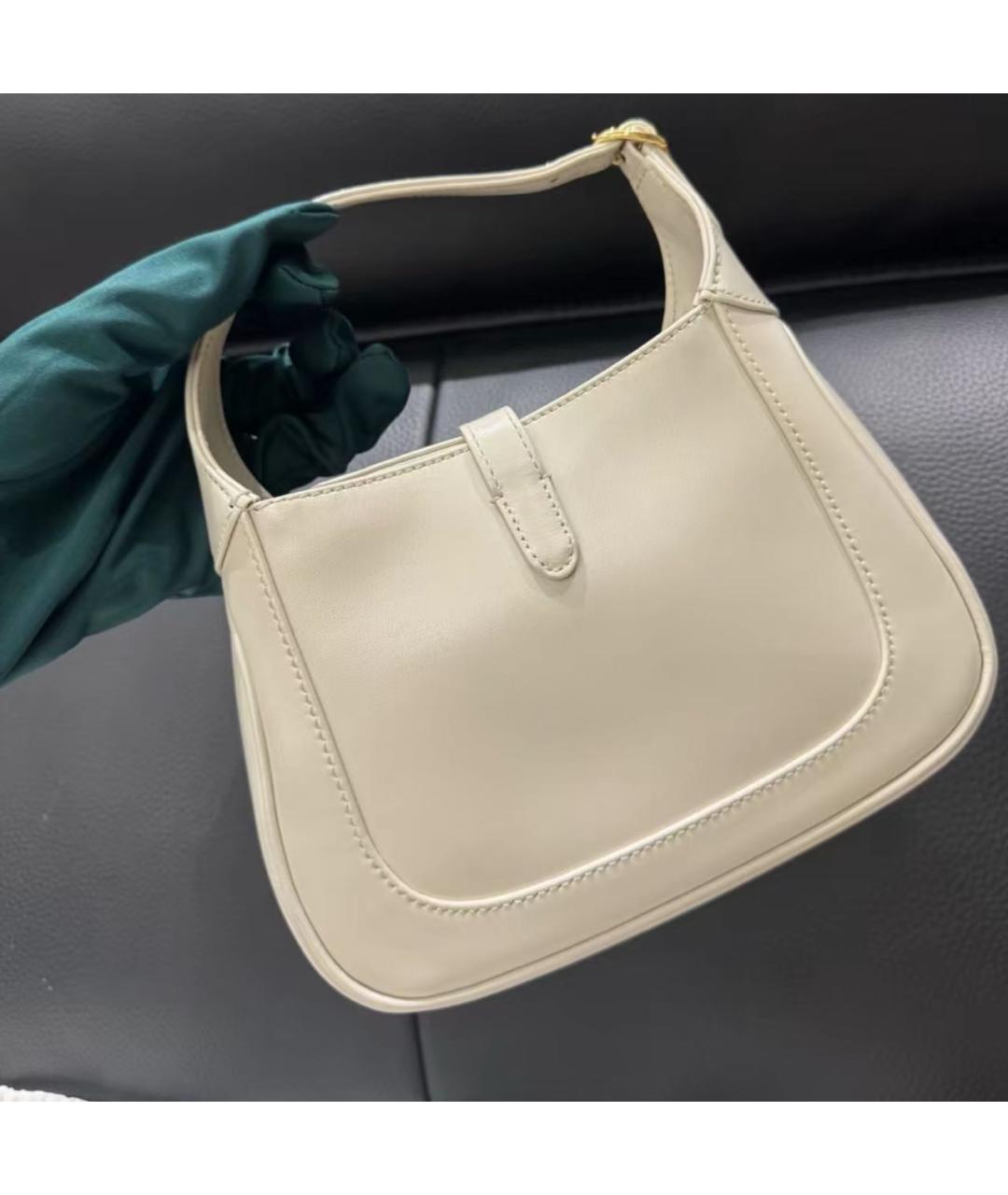 GUCCI Бежевая кожаная сумка с короткими ручками, фото 4