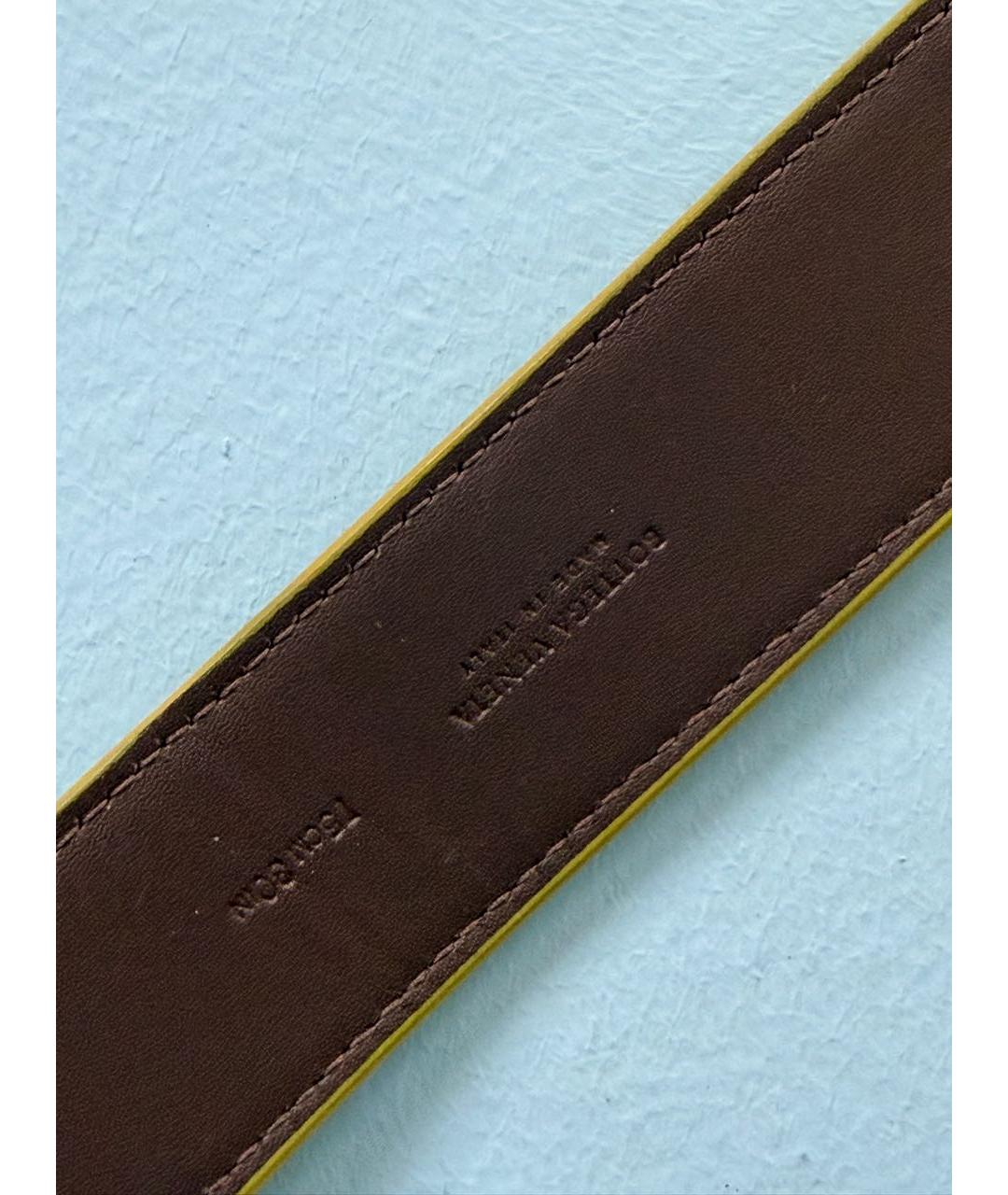 BOTTEGA VENETA Горчичный кожаный ремень, фото 4