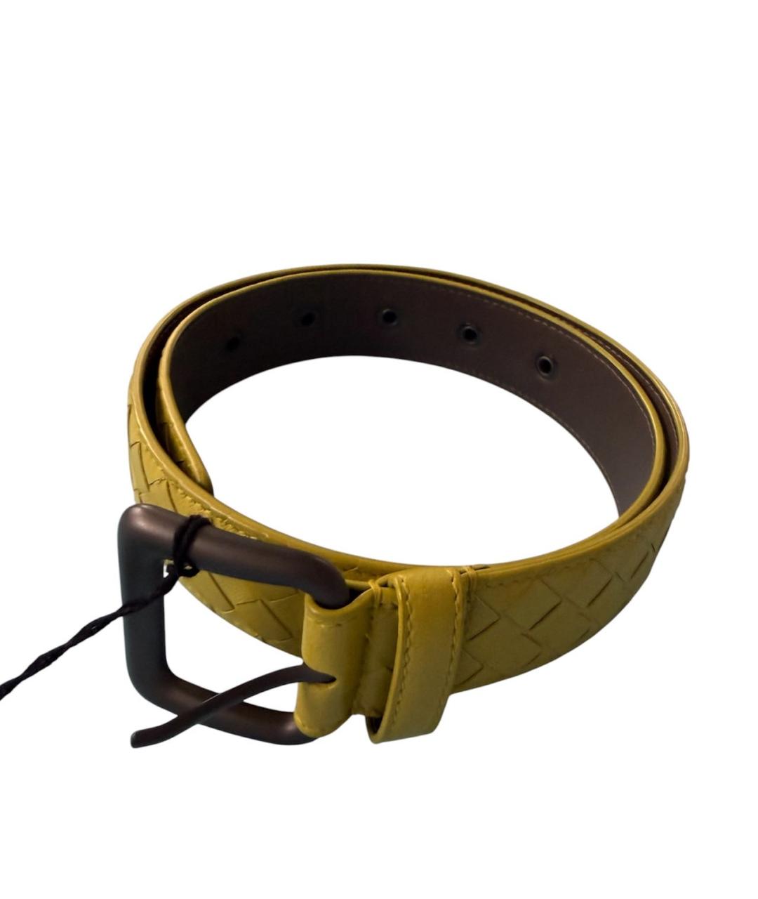 BOTTEGA VENETA Горчичный кожаный ремень, фото 8