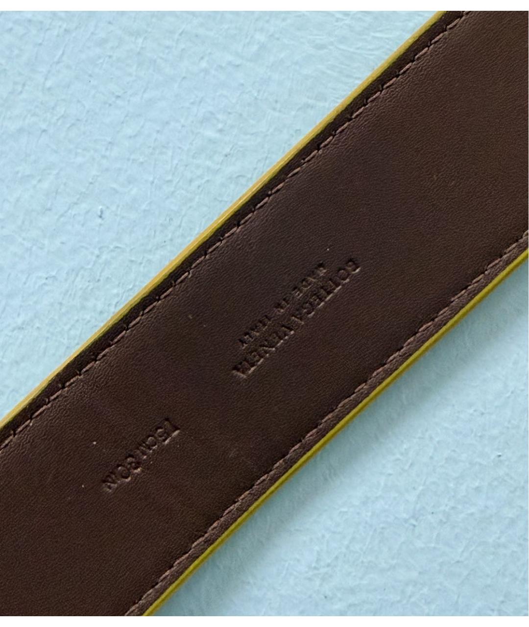 BOTTEGA VENETA Горчичный кожаный ремень, фото 4