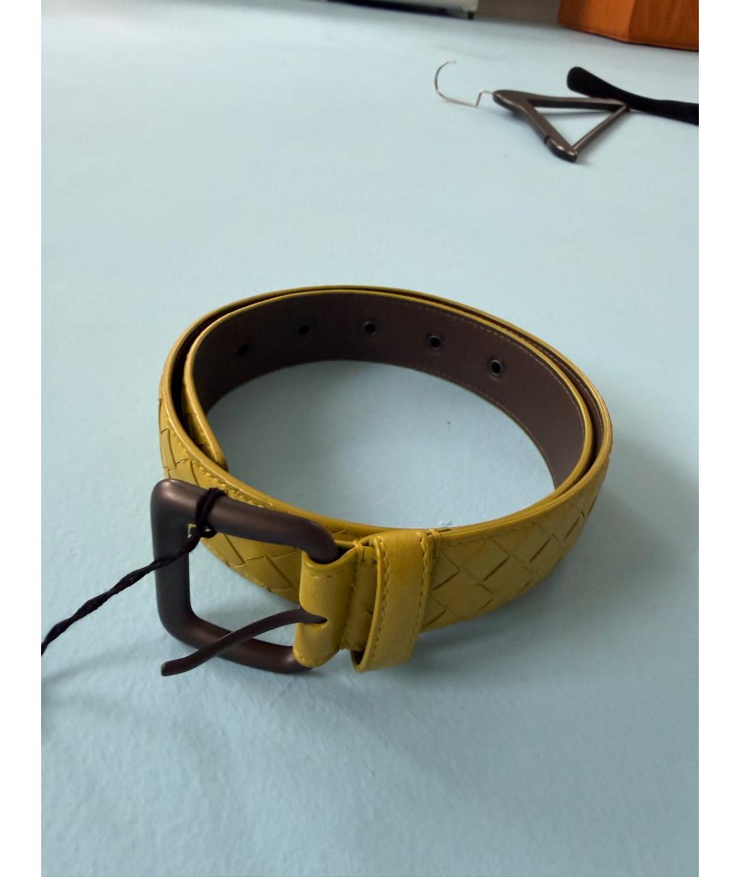 BOTTEGA VENETA Горчичный кожаный ремень, фото 2