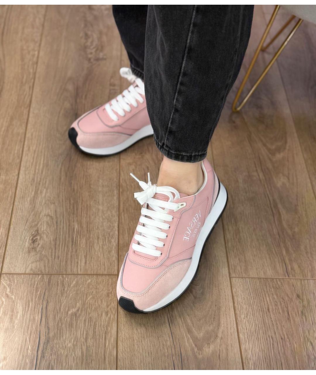 VERSACE Розовые замшевые кроссовки, фото 4