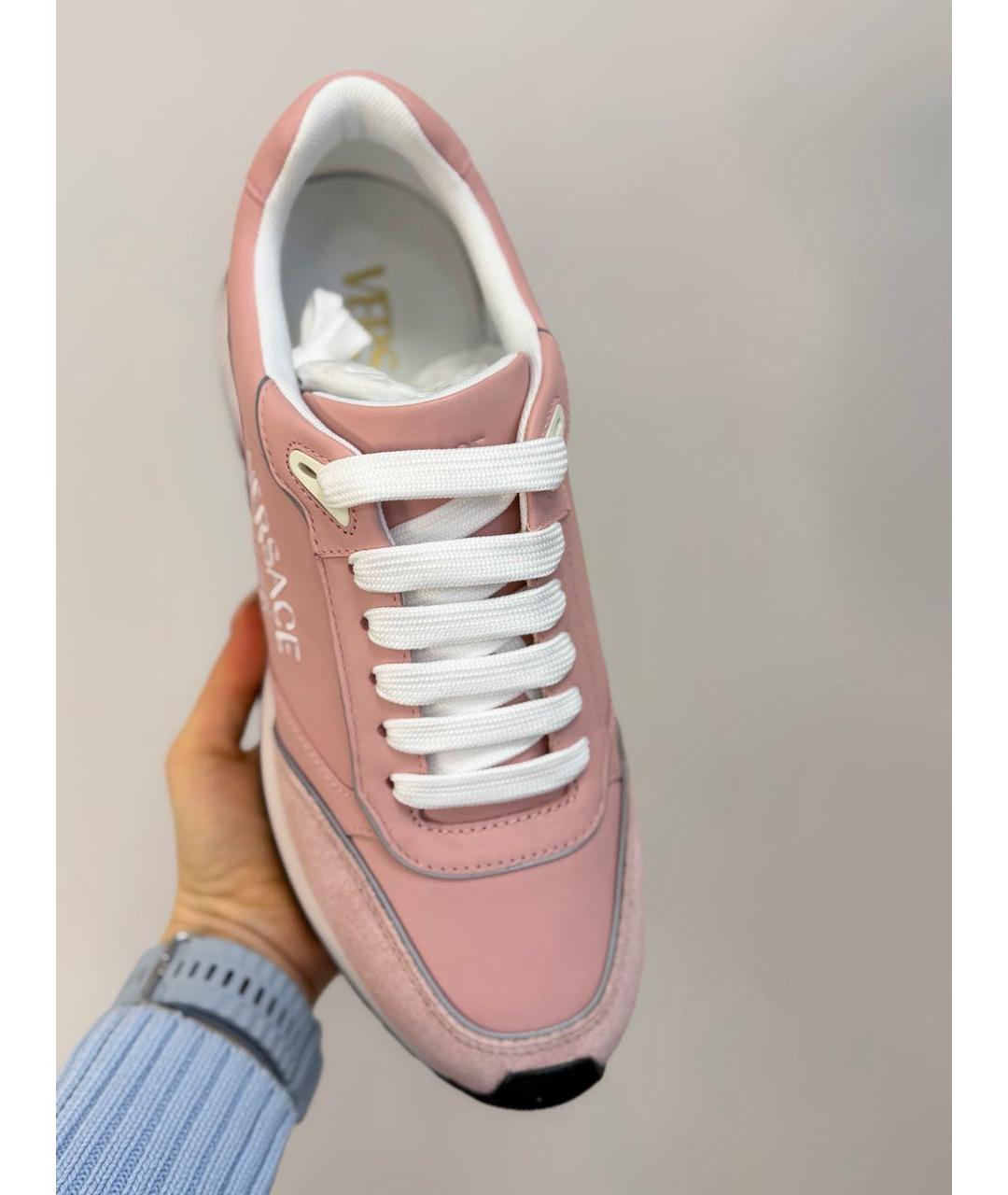 VERSACE Розовые замшевые кроссовки, фото 6