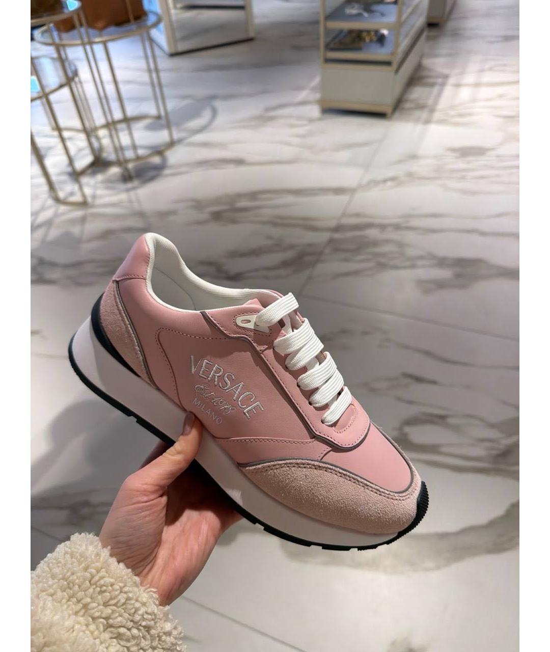 VERSACE Розовые замшевые кроссовки, фото 2