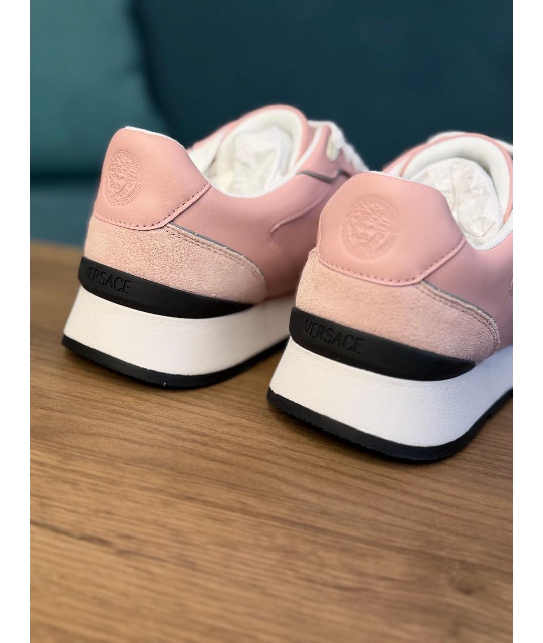 VERSACE Розовые замшевые кроссовки, фото 8