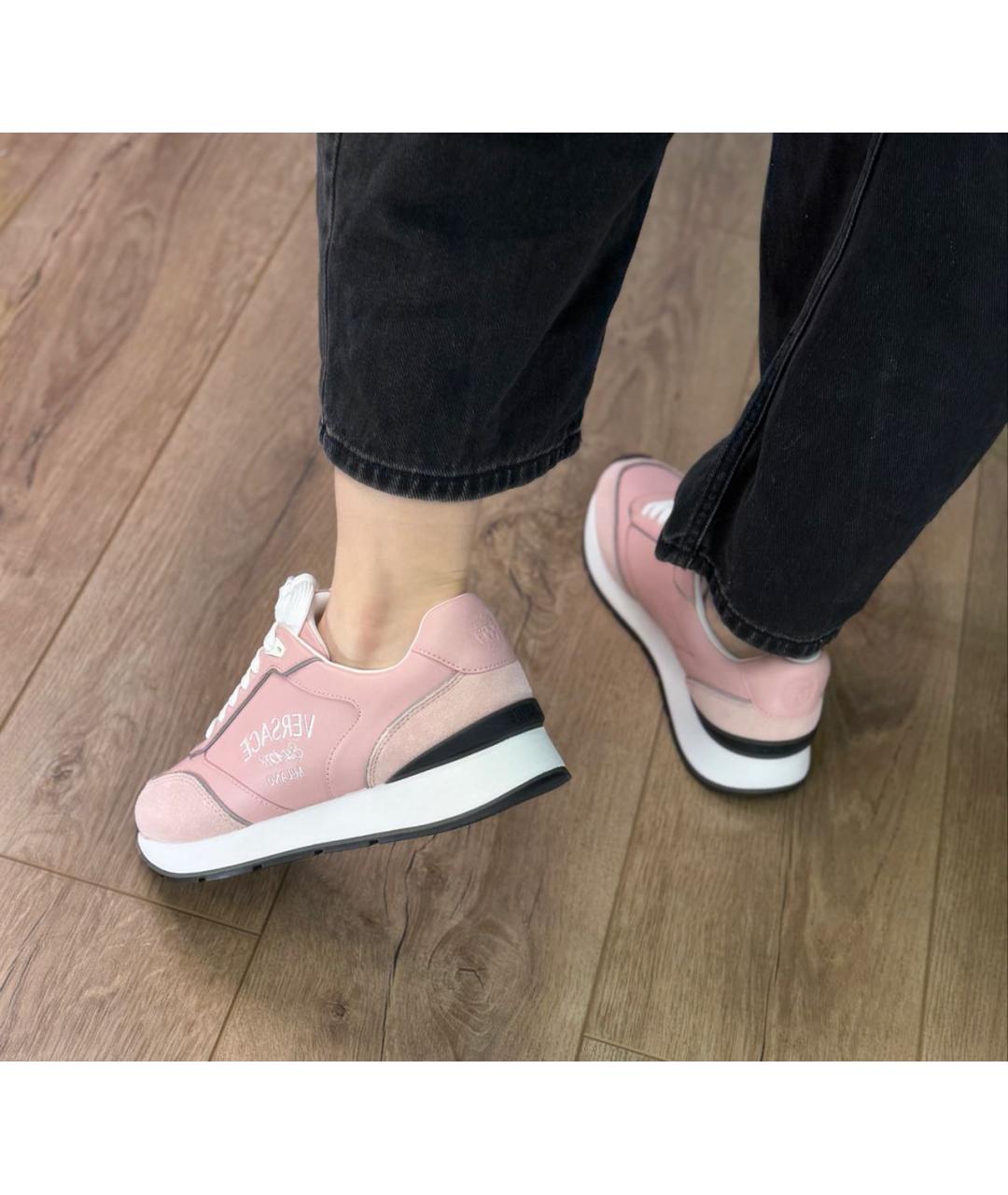 VERSACE Розовые замшевые кроссовки, фото 3