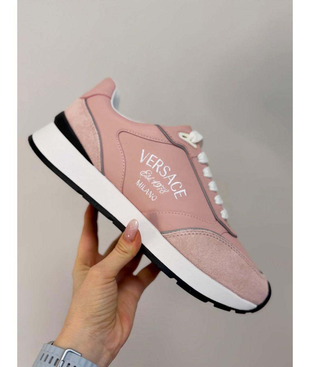 VERSACE Розовые замшевые кроссовки, фото 5
