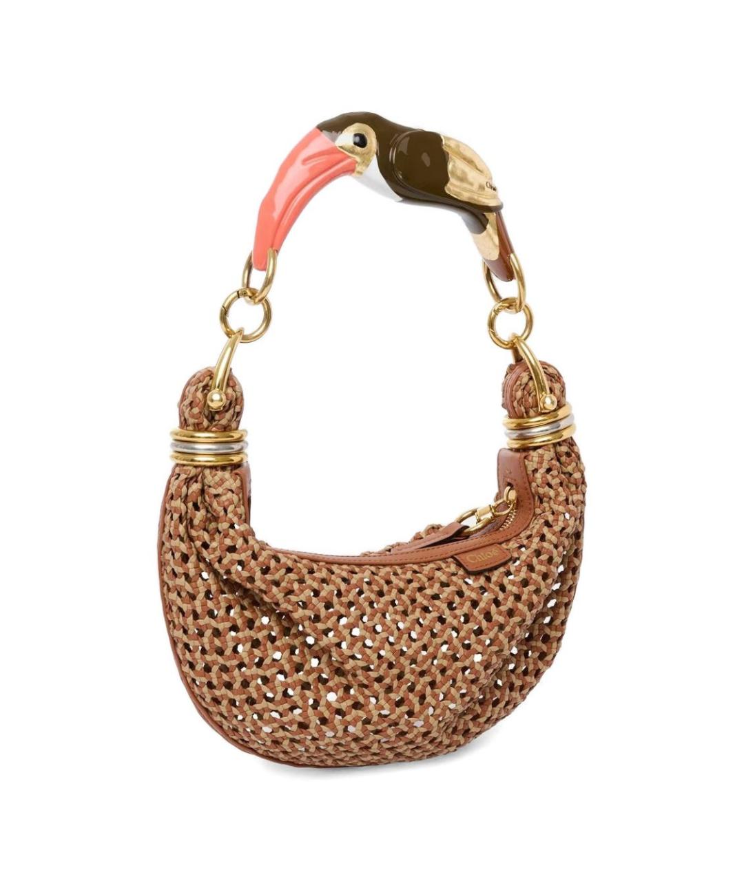 CHLOE Коричневая пелетеная сумка через плечо, фото 4