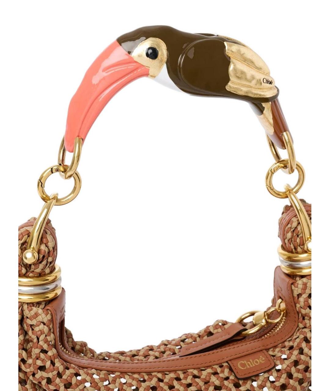 CHLOE Коричневая пелетеная сумка через плечо, фото 3