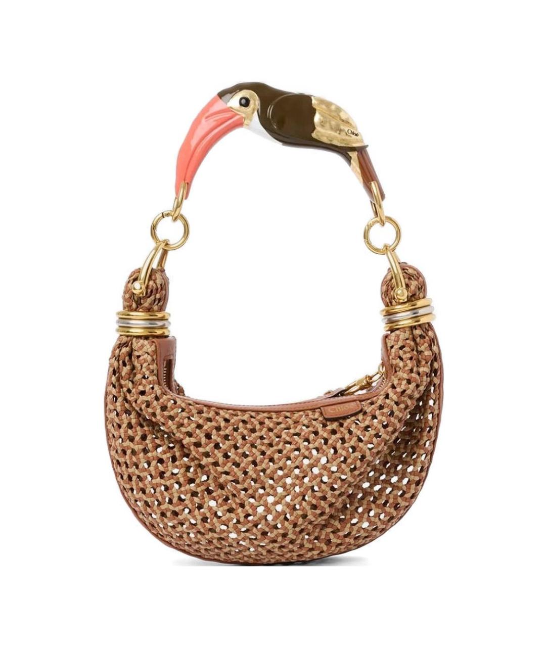 CHLOE Коричневая пелетеная сумка через плечо, фото 1