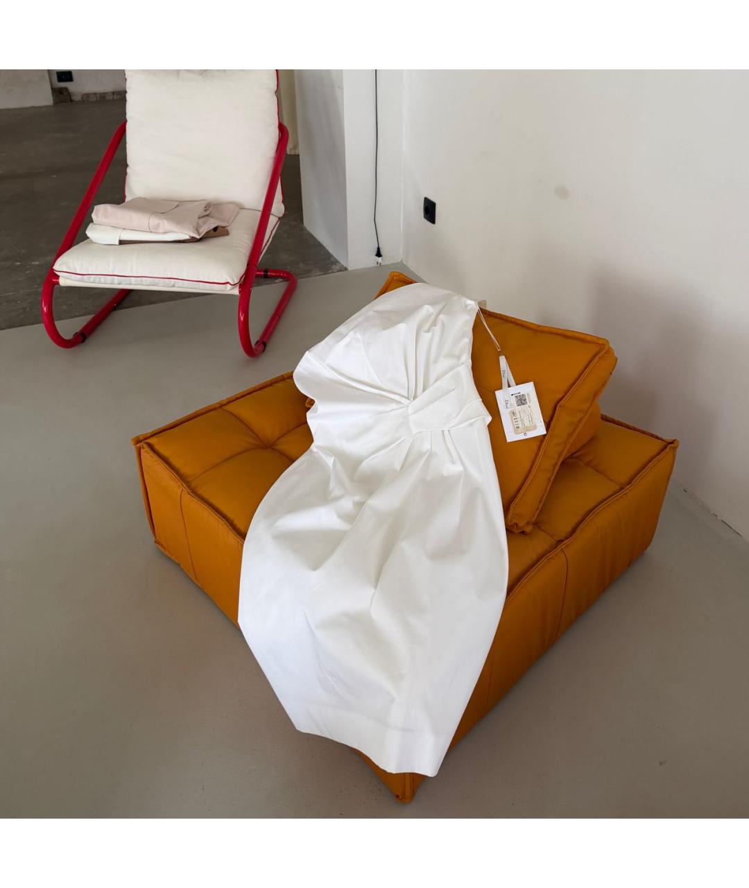 CHRISTIAN DIOR Белое хлопко-эластановое повседневное платье, фото 7