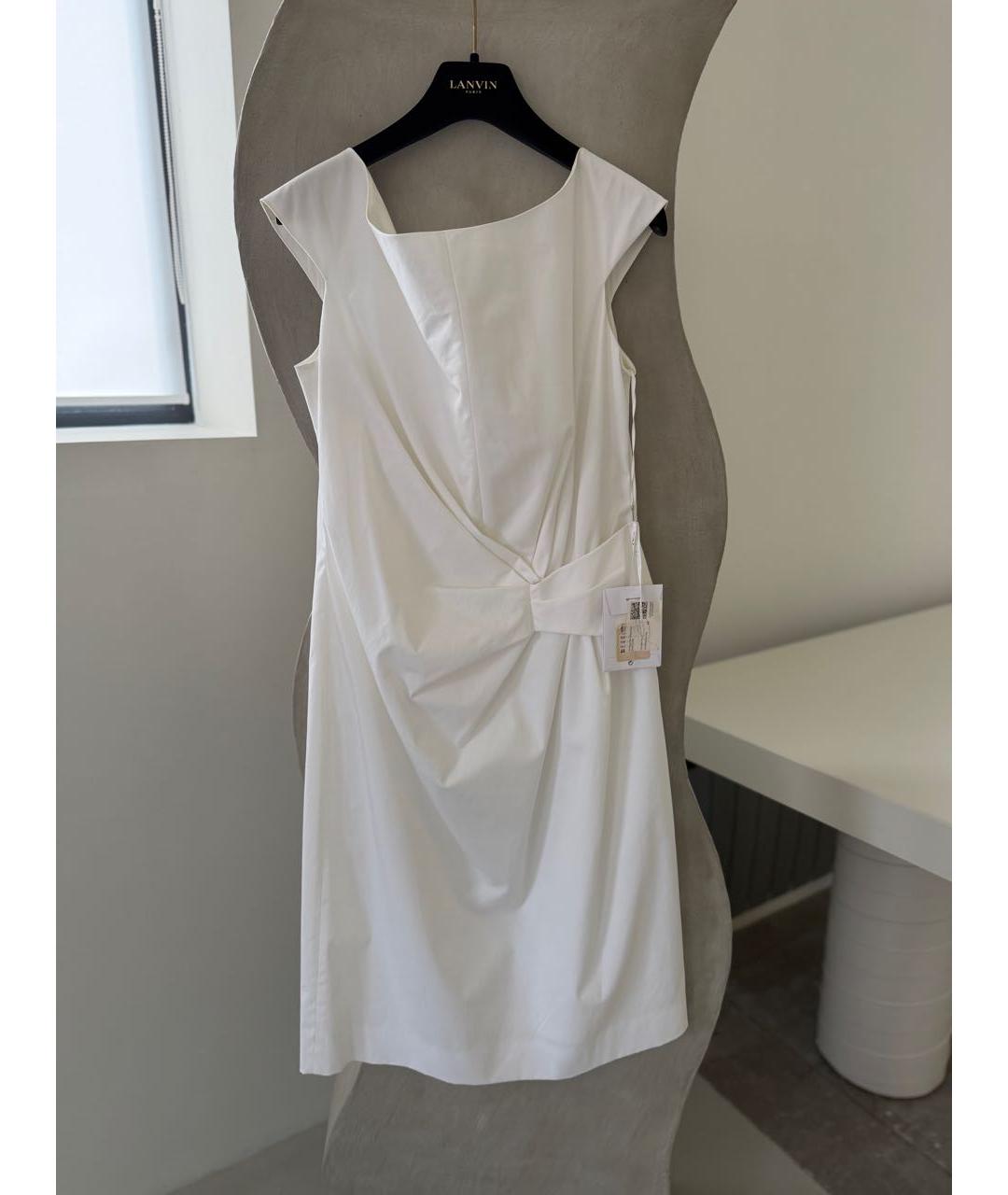 CHRISTIAN DIOR Белое хлопко-эластановое повседневное платье, фото 2