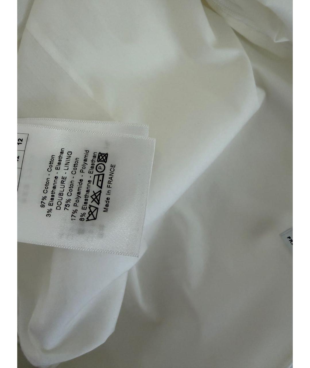 CHRISTIAN DIOR Белое хлопко-эластановое повседневное платье, фото 4
