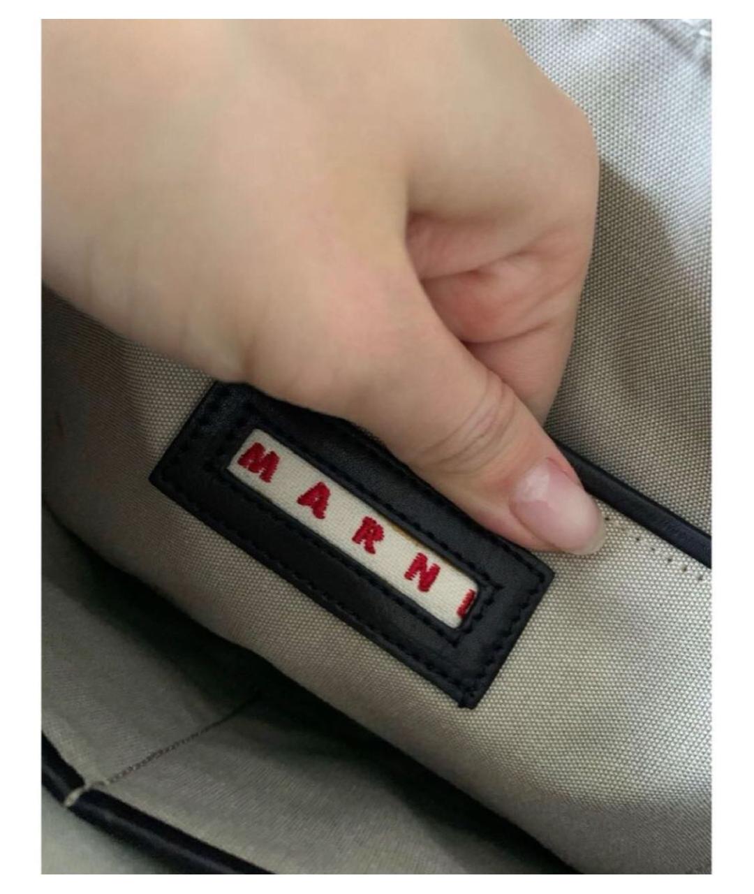 MARNI Темно-синяя сумка тоут, фото 4