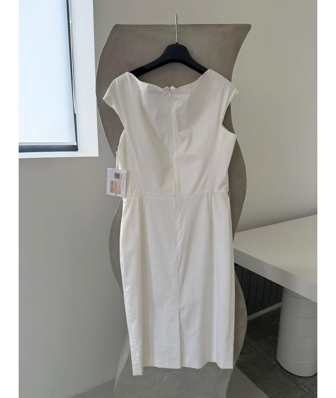 CHRISTIAN DIOR Белое хлопко-эластановое повседневное платье, фото 2