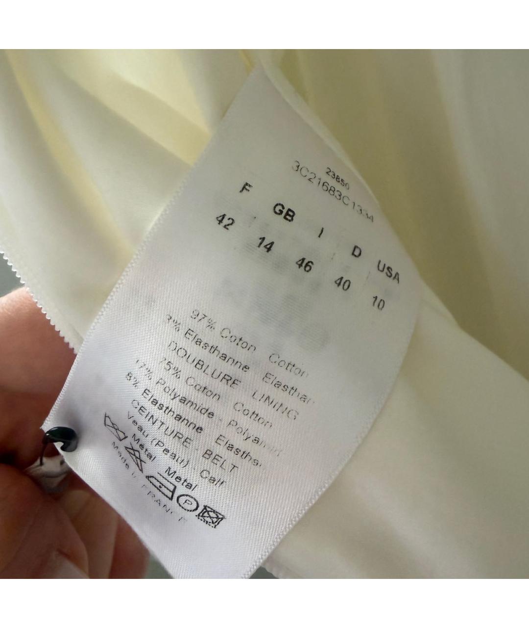 CHRISTIAN DIOR Белое хлопко-эластановое повседневное платье, фото 7