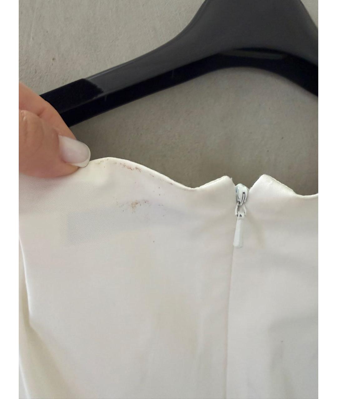 CHRISTIAN DIOR Белое хлопко-эластановое повседневное платье, фото 3