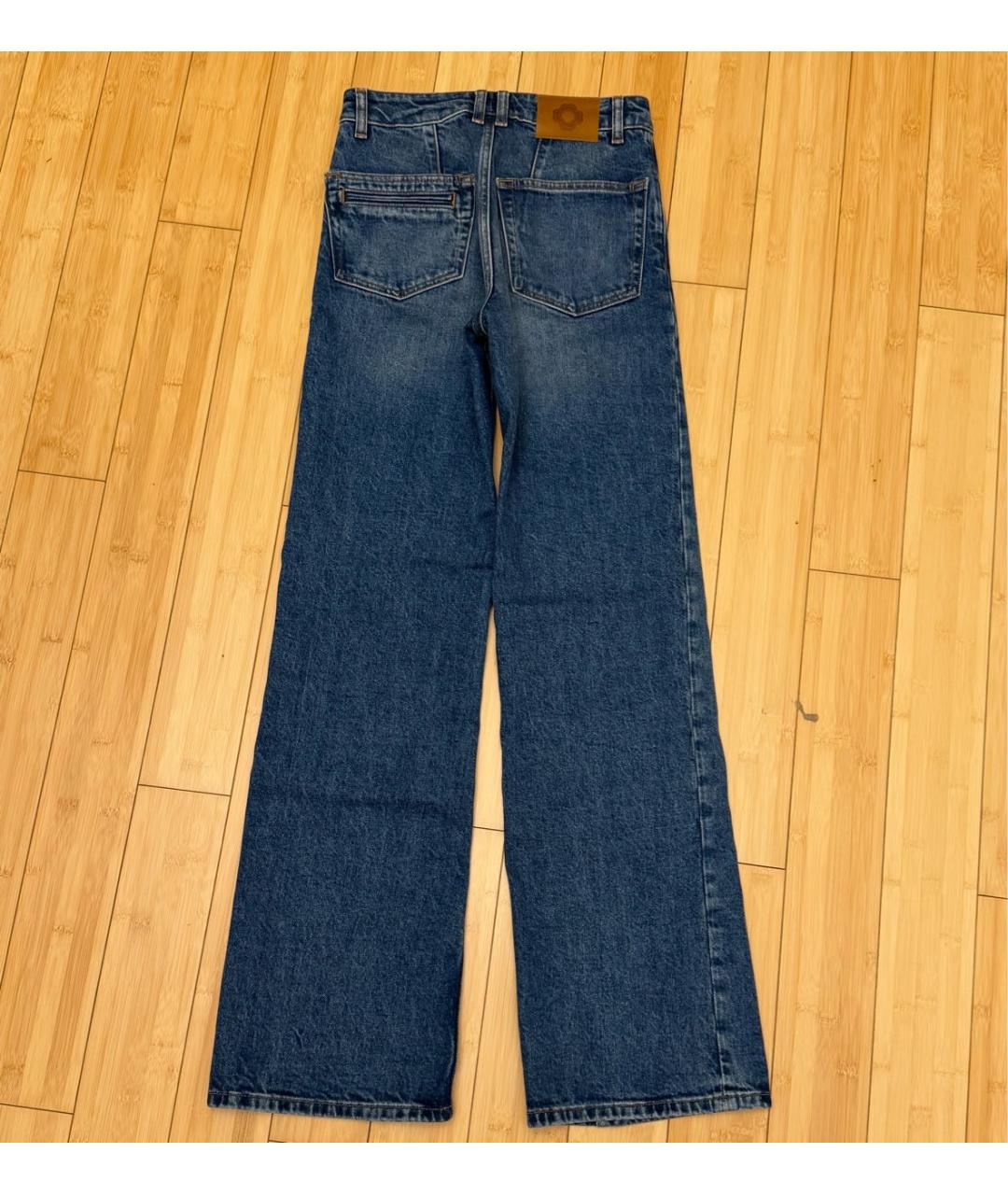 MAJE Синие хлопко-эластановые прямые джинсы, фото 2
