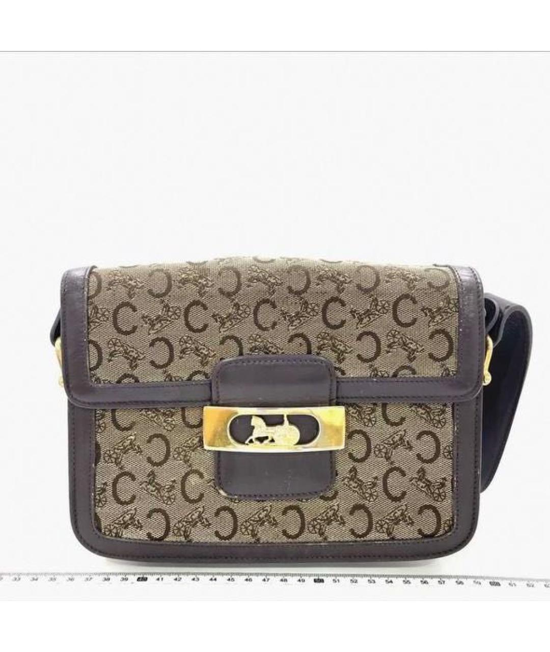 CELINE Коричневая жаккардовая сумка через плечо, фото 4