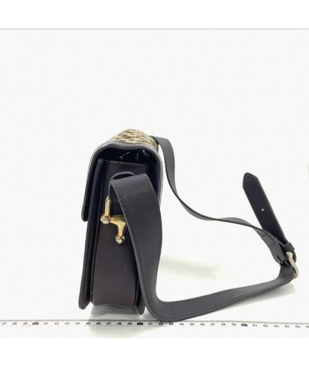 CELINE Коричневая жаккардовая сумка через плечо, фото 2