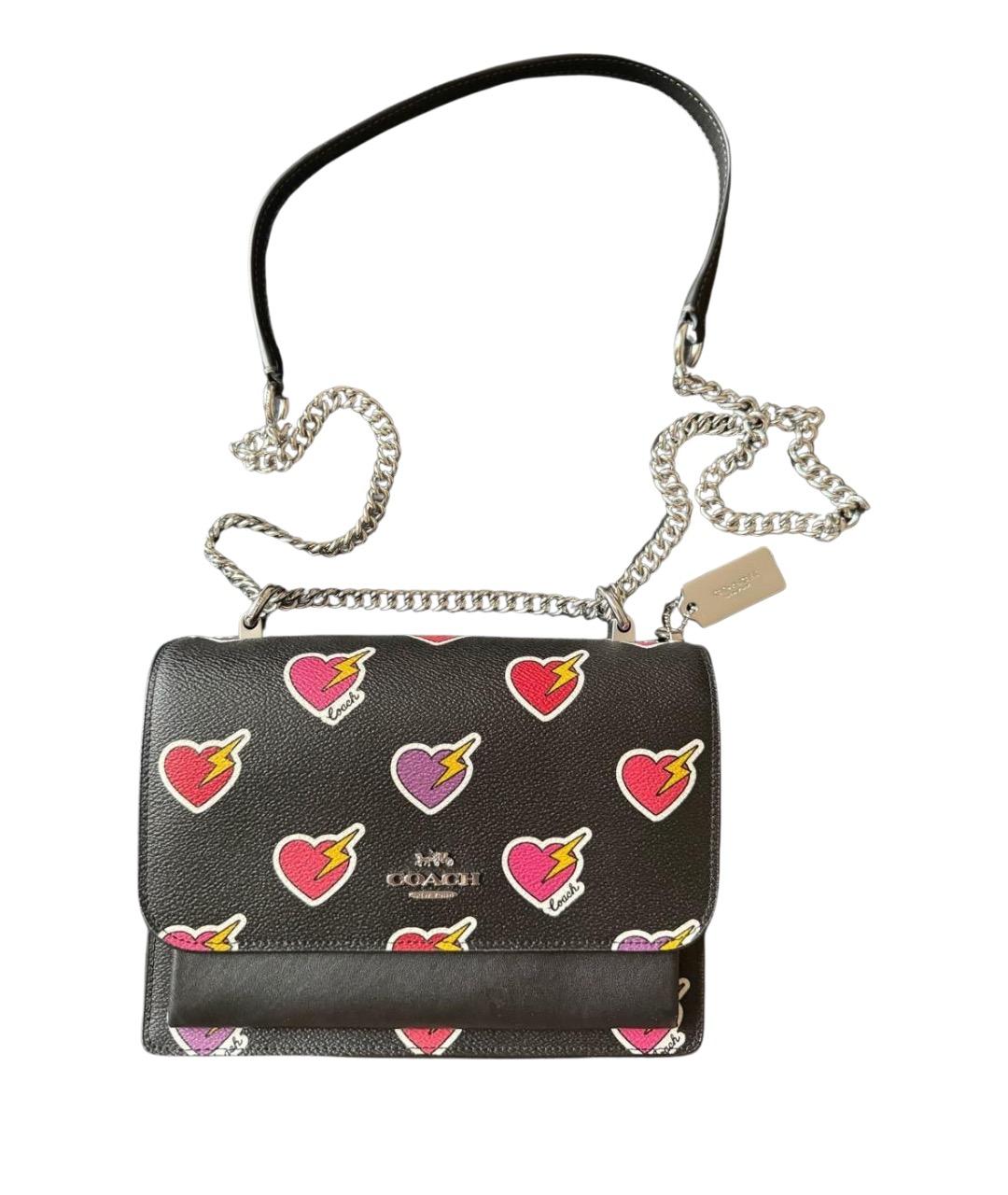 COACH Черная кожаная сумка через плечо, фото 1