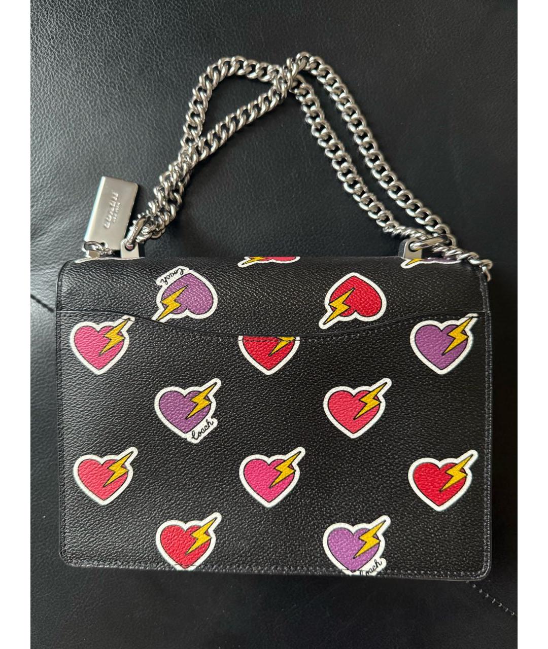 COACH Черная кожаная сумка через плечо, фото 3