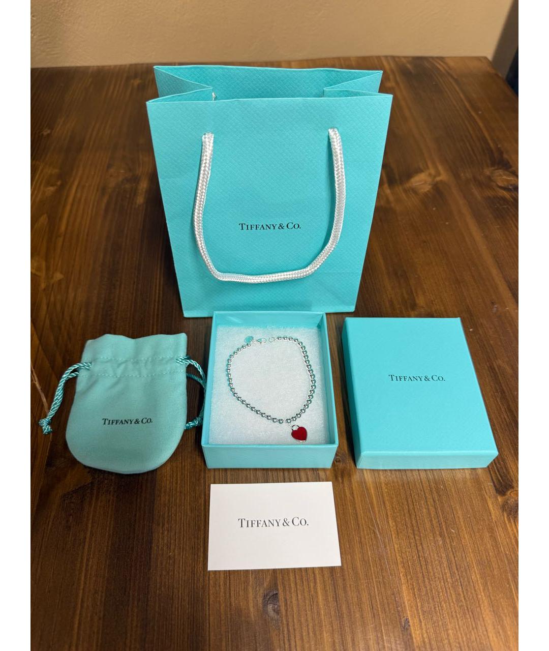 TIFFANY&CO Красный серебряный браслет, фото 3