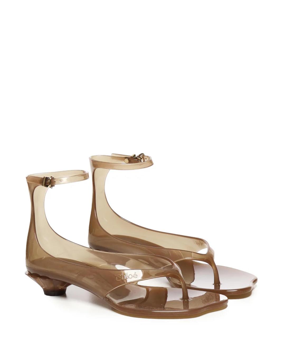 CHLOE Коричневые резиновые босоножки, фото 2