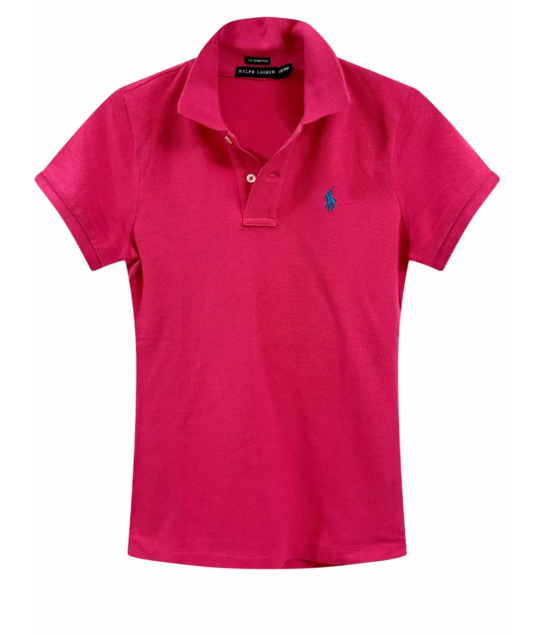 RALPH LAUREN Фуксия хлопковая футболка, фото 1