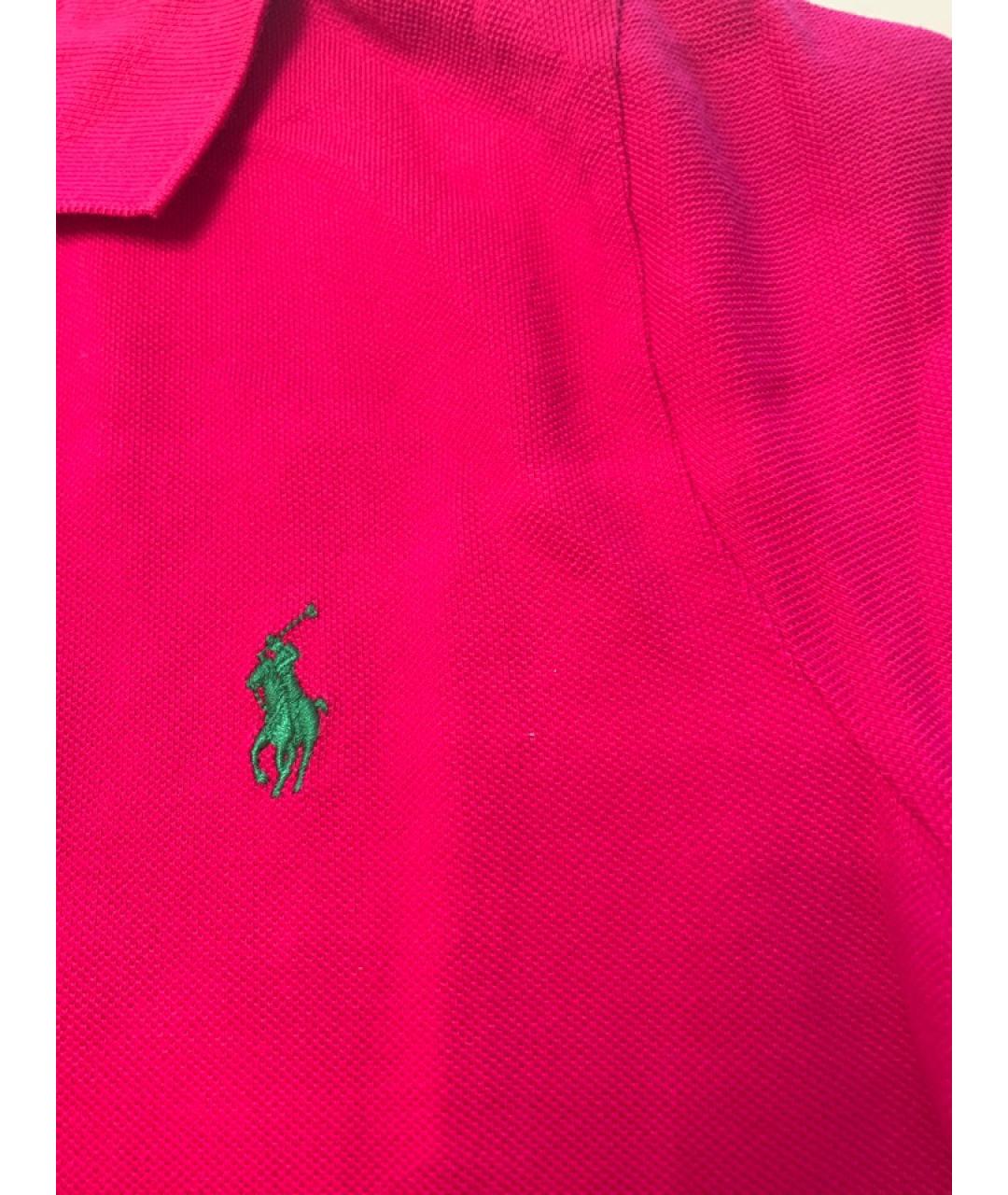 RALPH LAUREN Фуксия хлопковая футболка, фото 5