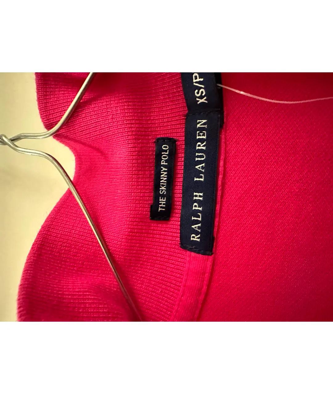 RALPH LAUREN Фуксия хлопковая футболка, фото 4