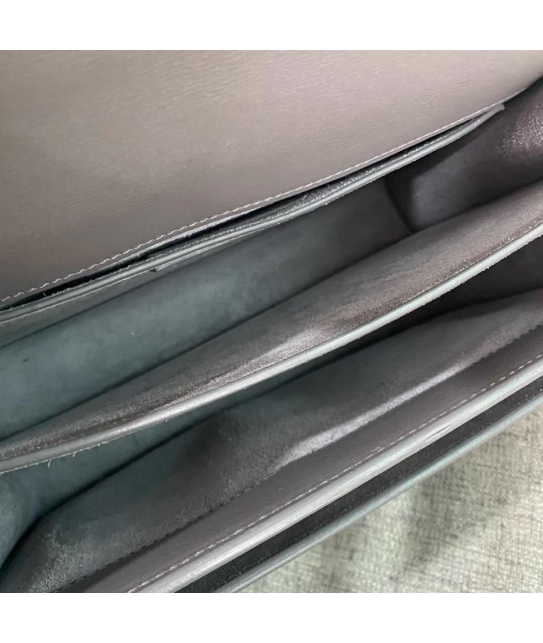SAINT LAURENT Серая кожаная сумка через плечо, фото 4