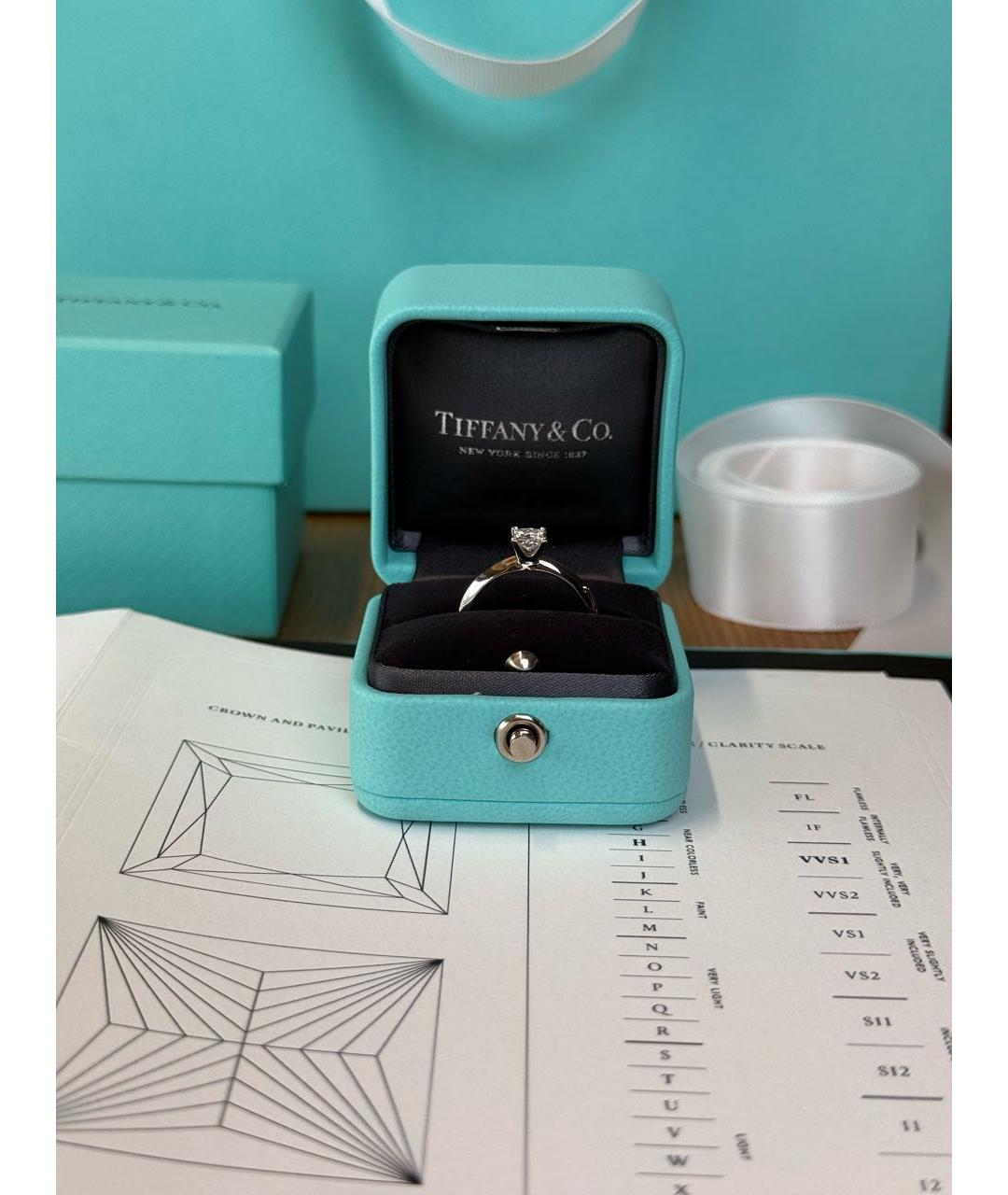 TIFFANY&CO Белое платиновое кольцо, фото 4