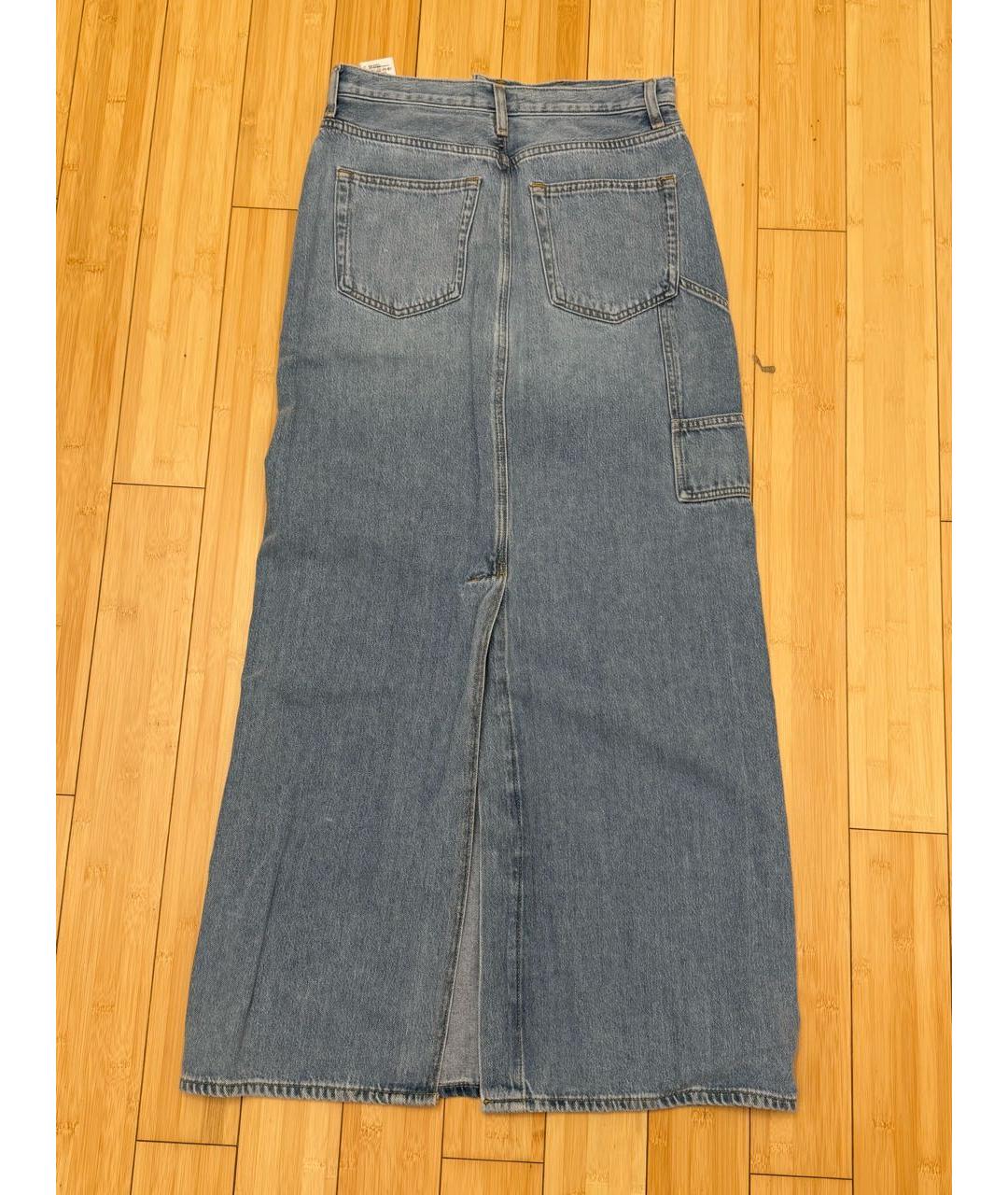 COS Голубая хлопковая юбка миди, фото 2