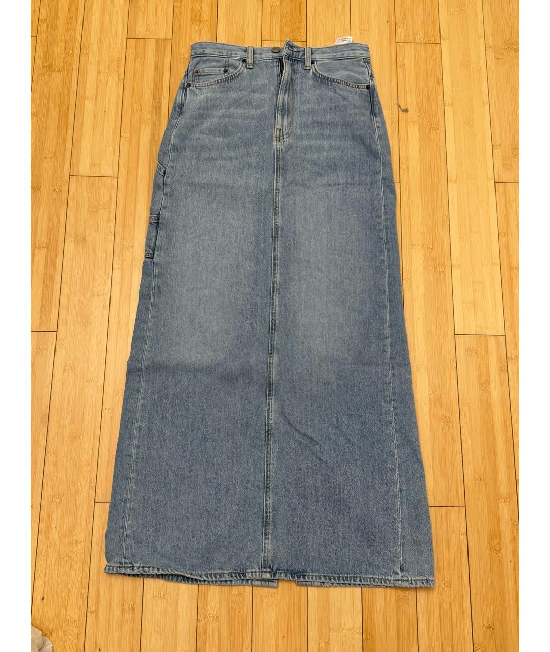 COS Голубая хлопковая юбка миди, фото 5