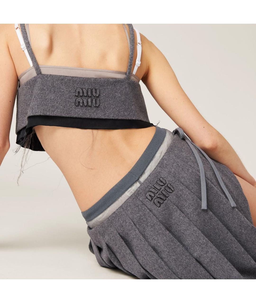 MIU MIU Серая майка, фото 3