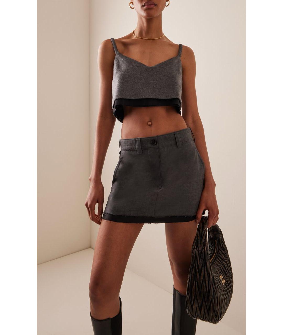 MIU MIU Серая майка, фото 2