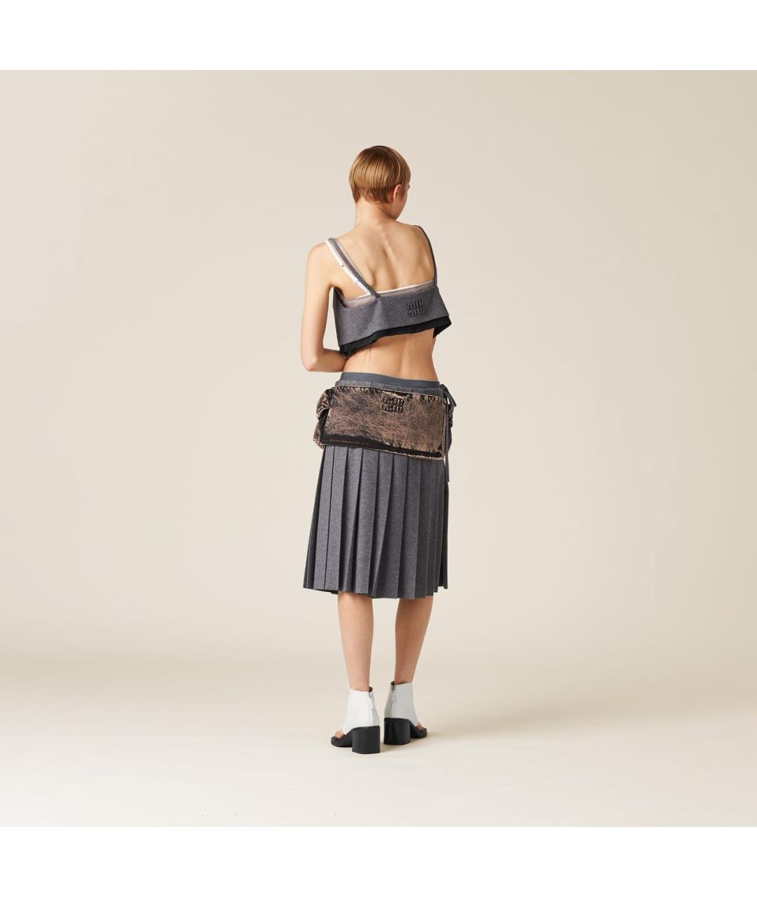 MIU MIU Серая майка, фото 5